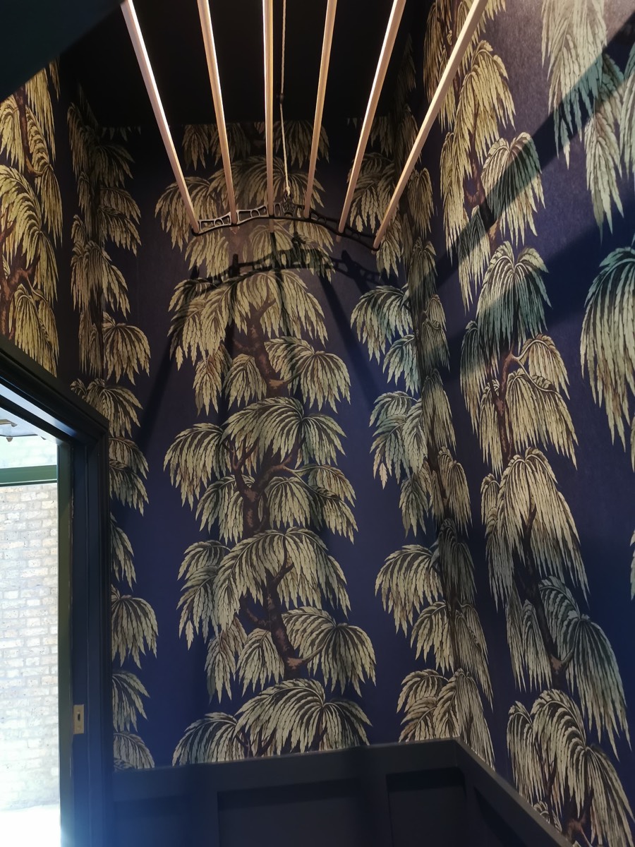 Palm tree wallpaper feature wall